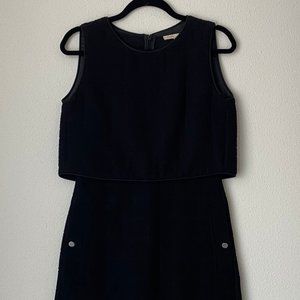 MAJE 2-in-1 Textured Black Mini Dress